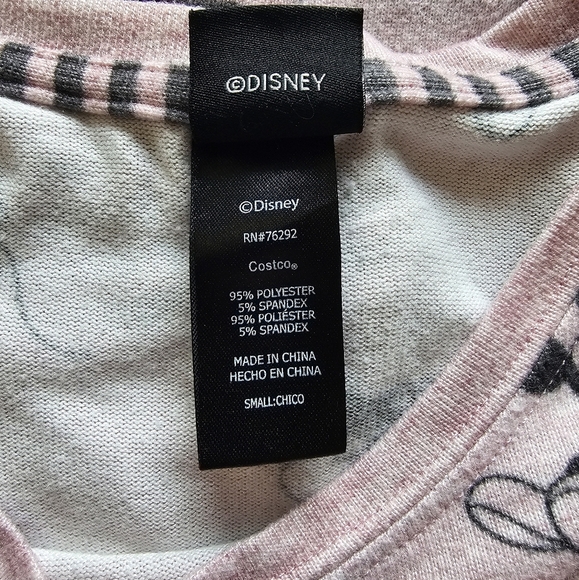 Disney Women's Pajama Top Pink with Black Mickey Pattern - Picture 13 of 15